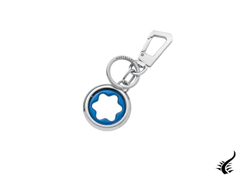 Porte-clés Montblanc Meisterstück Spinning Emblem, acier inoxydable, bleu, 128743