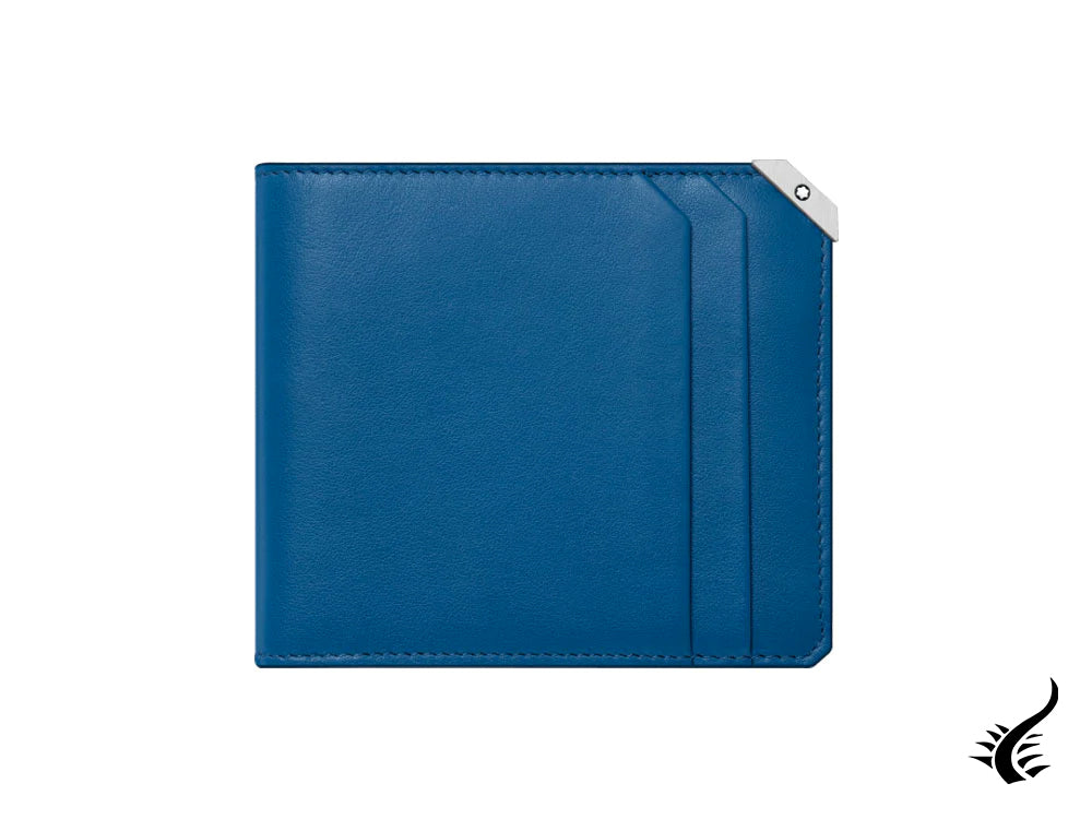 Portefeuille urbain Montblanc Meisterstück, bleu, cuir de vachette pleine fleur, 6 cartes, 124090