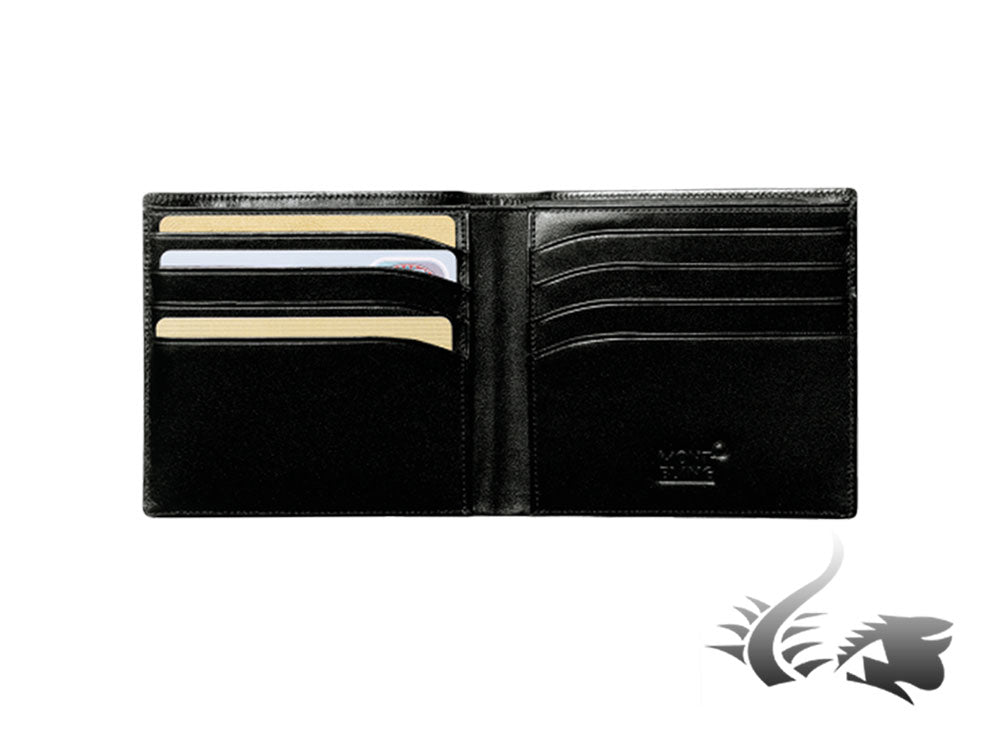 Montblanc Meisterstück Wallet, Black, Leather, Jacquard, 8 Cards, 7163