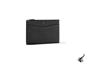 Pochette Montblanc Sartorial, cuir, coton, noir, fermeture éclair, 128570