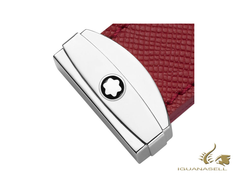 Montblanc Sartorial Key Ring, Red, Brass, Leather, 1 Ring, 118694