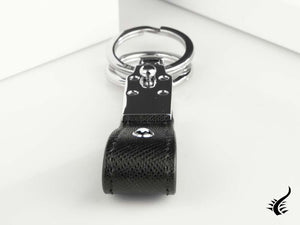 Montblanc Sartorial Key ring, Brass, Leather, Black, 2 Rings, 114627