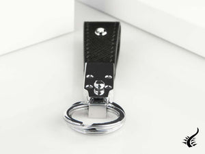 Montblanc Sartorial Key ring, Brass, Leather, Black, 2 Rings, 114627