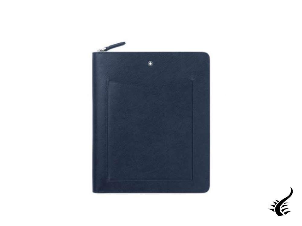 Porte-carnet Montblanc Sartorial, cuir, bleu, zip, 128663