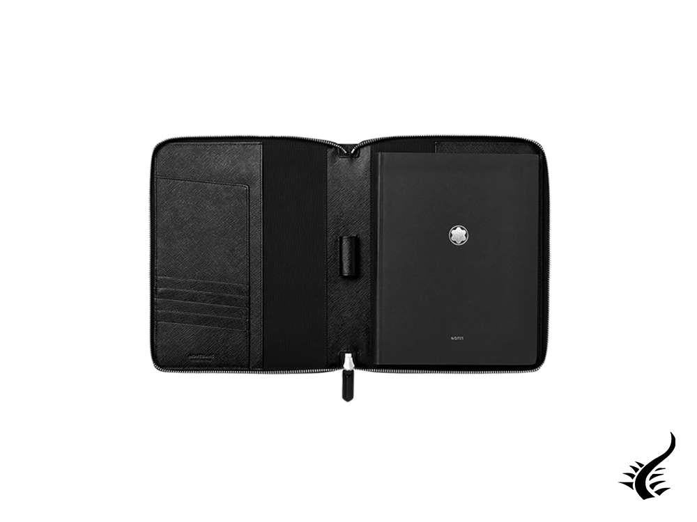 Porte-carnet Montblanc Sartorial, cuir, noir, zip, 128662