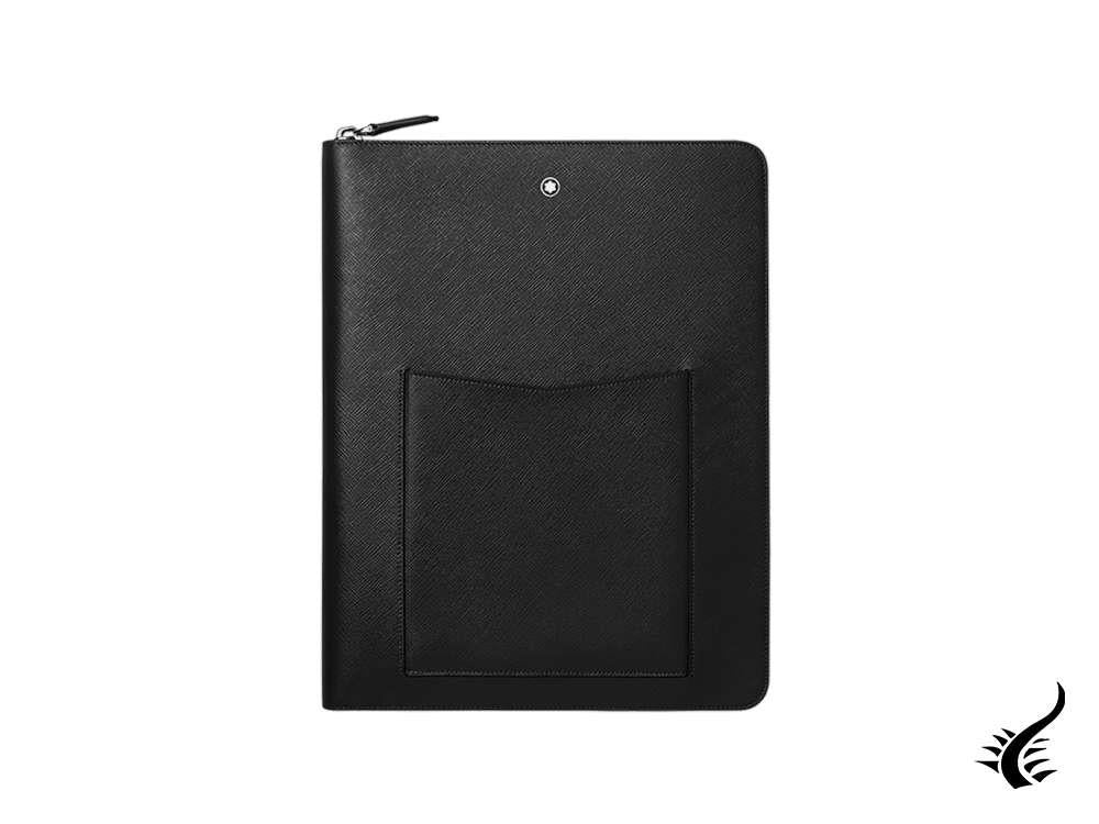 Porte-bloc-notes Montblanc Sartorial avec poches, cuir, noir, zip, 128520