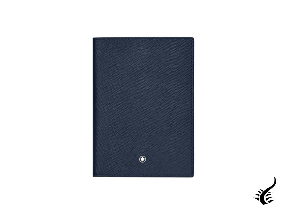 Montblanc Sartorial Passport Holder, Leather, Blue, Flap-over, 128598