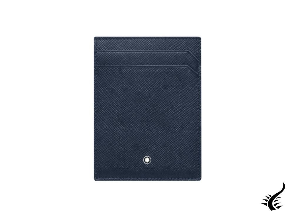 Pochette Montblanc Sartorial avec porte-cartes d'identité, cuir, bleu, 4 cartes, 128594