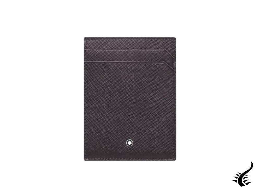 Pochette Montblanc Sartorial avec porte-cartes d'identité, cuir, gris, cartes, 128595