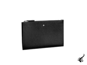 Pochette Montblanc Sartorial Small, cuir, coton, noir, fermeture éclair, 128572