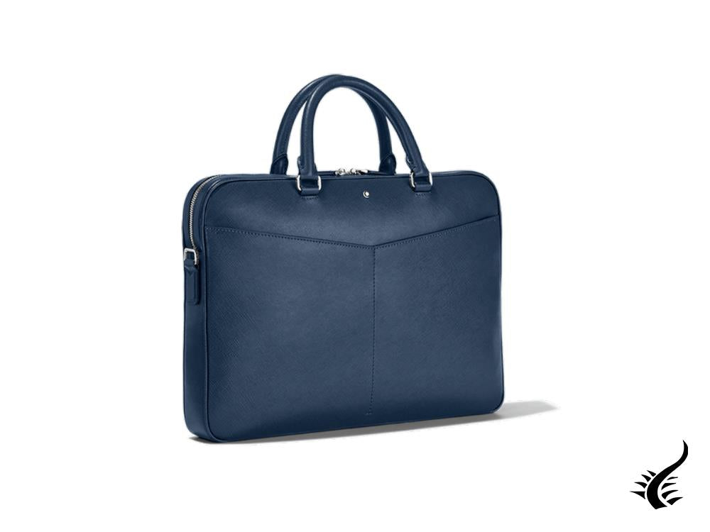 Porte-documents Montblanc Sartorial Ultraslim, cuir, bleu, zip, 128542