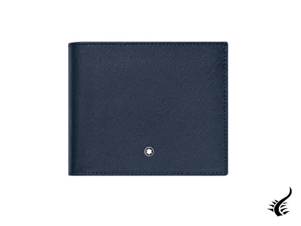 Portefeuille Montblanc Sartorial, cuir, bleu, 8 cartes, 128587