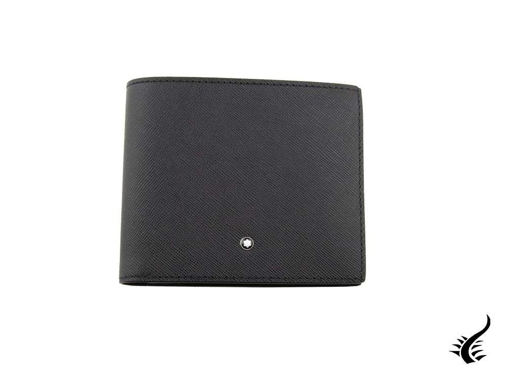 Portefeuille Montblanc Sartorial, cuir, jacquard, noir, 8 cartes, 113211