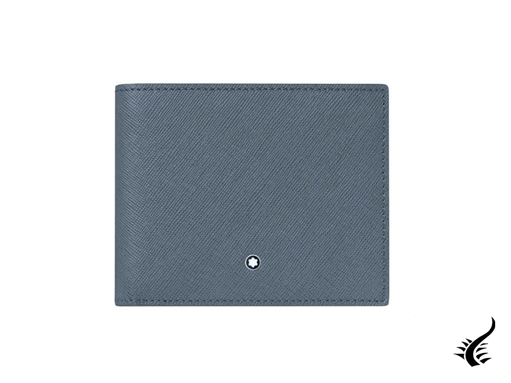 Montblanc Sartorial Wallet, Leather, Jacquard, Denim blue, 6 Cards, 124184