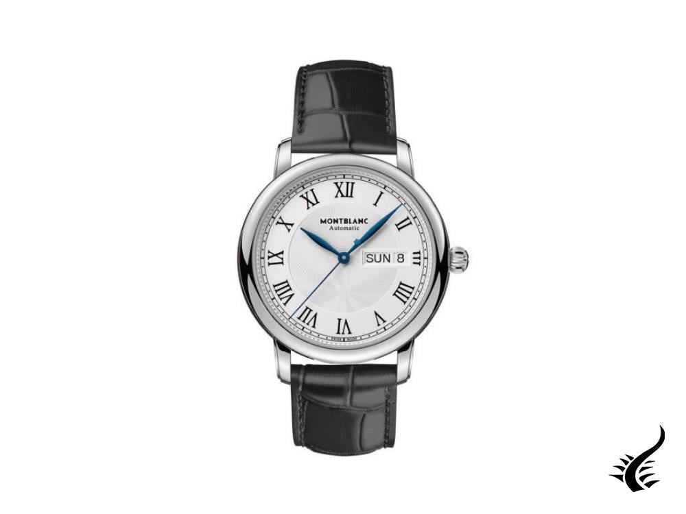 Montre automatique Montblanc Star Legacy, 39 mm, argent, bracelet en cuir, 128686