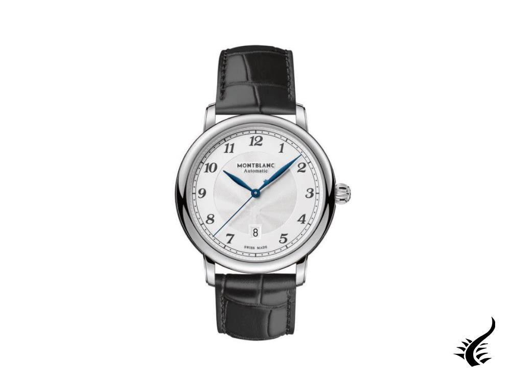 Montblanc Star Legacy Automatic Watch, 42 mm, Silver, Leather strap, 128681