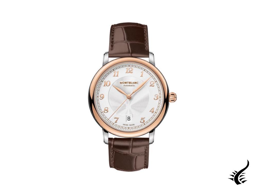 Montre automatique Montblanc Star Legacy, 42 mm, argent, bracelet en cuir, 128683