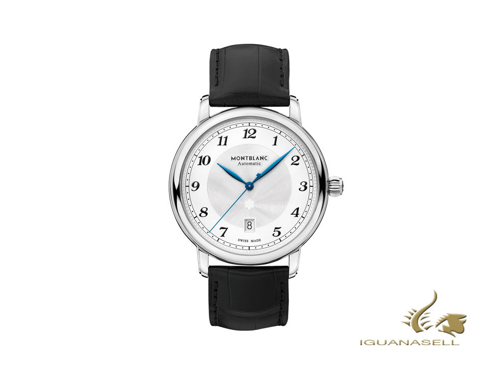 Montre automatique Montblanc Star Legacy, 42 mm, blanc et argent, bracelet Cayman, 116511