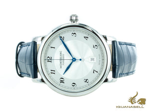 Montre automatique Montblanc Star Legacy, 42 mm, blanc et argent, bracelet Cayman, 117575