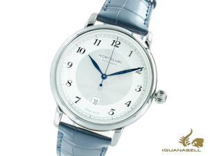 Montre automatique Montblanc Star Legacy, 42 mm, blanc et argent, bracelet Cayman, 117575