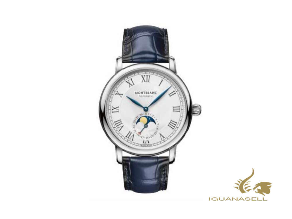 Montre automatique Montblanc Star Legacy Moonphase, 42 mm, blanc, 126079