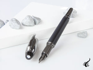 Montblanc StarWalker Ultra Black Doué Fountain Pen, Ruthenium, 126364