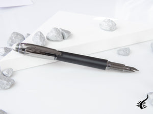 Montblanc StarWalker Ultra Black Doué Fountain Pen, Ruthenium, 126364