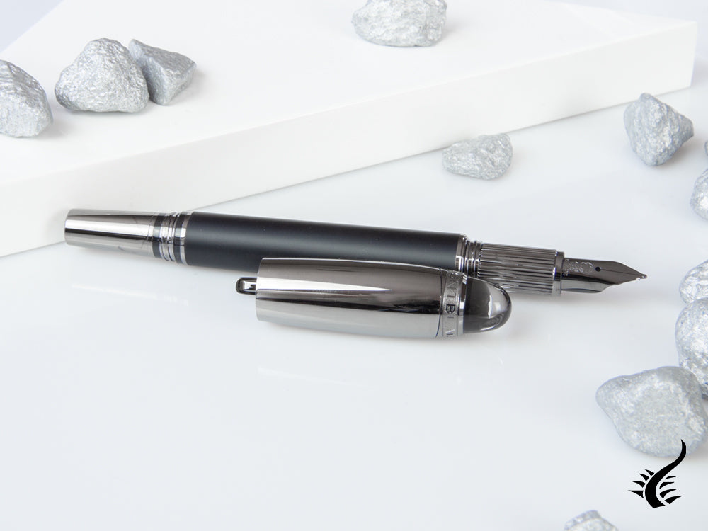 Montblanc StarWalker Ultra Black Doué Fountain Pen, Ruthenium, 126364