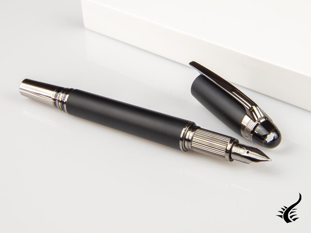 Stylo plume Montblanc StarWalker Ultra Black, attributs en ruthénium, 126340