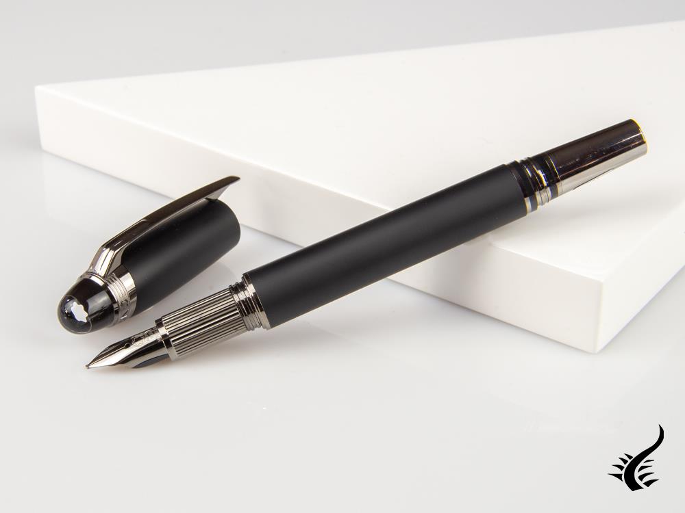 Stylo plume Montblanc StarWalker Ultra Black, attributs en ruthénium, 126340