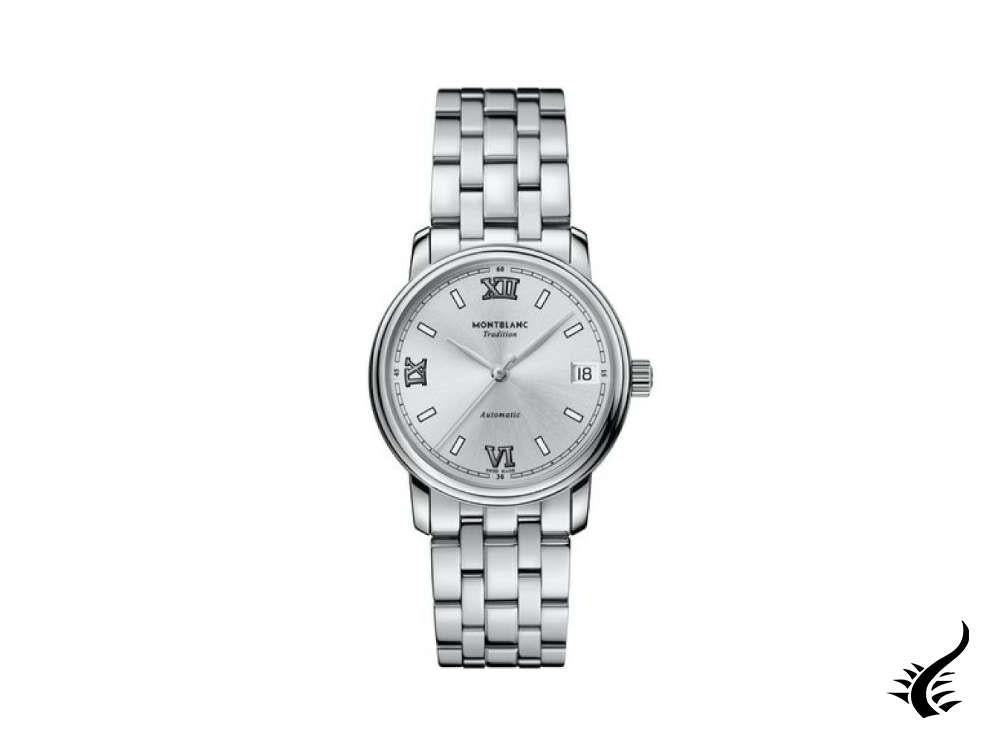 Montblanc Tradition Automatic Watch, Silver, 32 mm, Steel bracelet, 127773