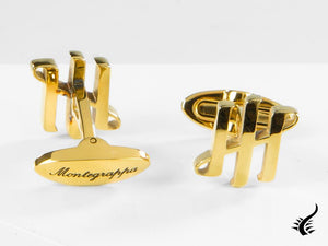 Montegrappa Ambigram Cufflinks, Stainless steel, IP Yellow Gold, IDA2CLY0