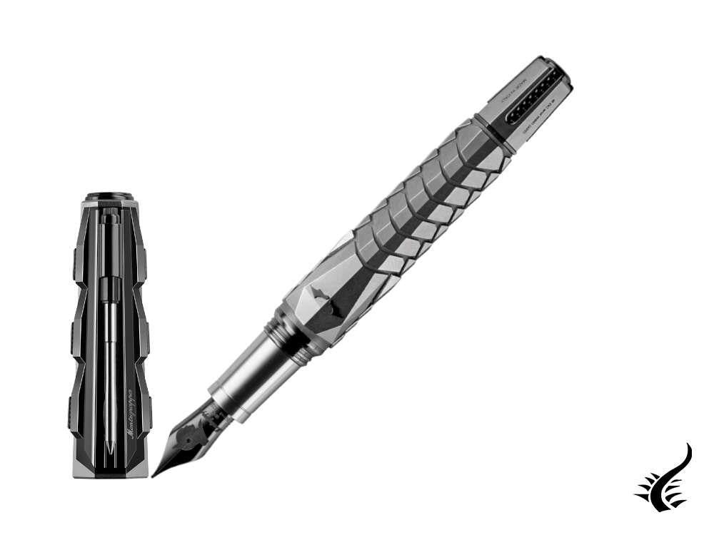 Montegrappa Batman Fountain Pen, Titanium, Limited Edition, ISB1N-TC