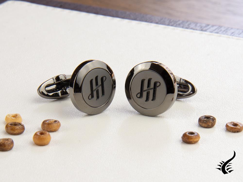 Montegrappa Classico Ambigram Cufflinks, Stainless steel, IP Gun metal, IDA1CLLL