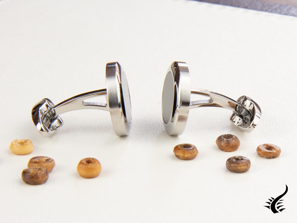 Boutons de manchette Montegrappa Classico, acier inoxydable, IP noir, IDCCCLSB