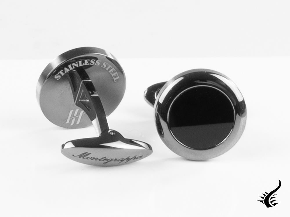 Montegrappa Classico Cufflinks, Stainless steel, IP Gun Metal, IDCCCLLB