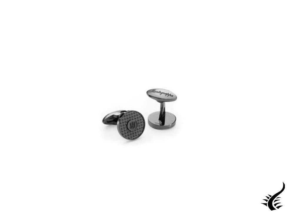 Montegrappa Clou Ambigram Cufflinks, Stainless steel, IP Gun Metal, IDA3CLLL