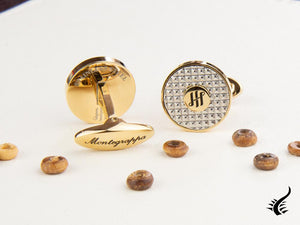 Montegrappa Clou Ambigram Cufflinks, Stainless steel, IP Yellow Gold, IDA3CLYS