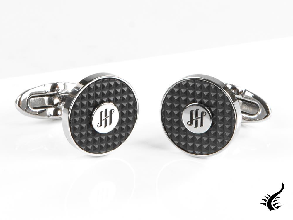 Montegrappa Clou Ambigram Cufflinks, Stainless steel. IP Black, IDA3CLSB