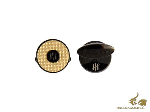 Montegrappa Clou Ambigram Cufflinks, Steel, IP Black & IP Yellow Gold, IDA3CLBY