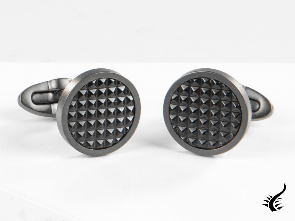 Montegrappa Clou Cufflinks, Stainless steel, IP Gun Metal & IP Black, IDCPCLLB