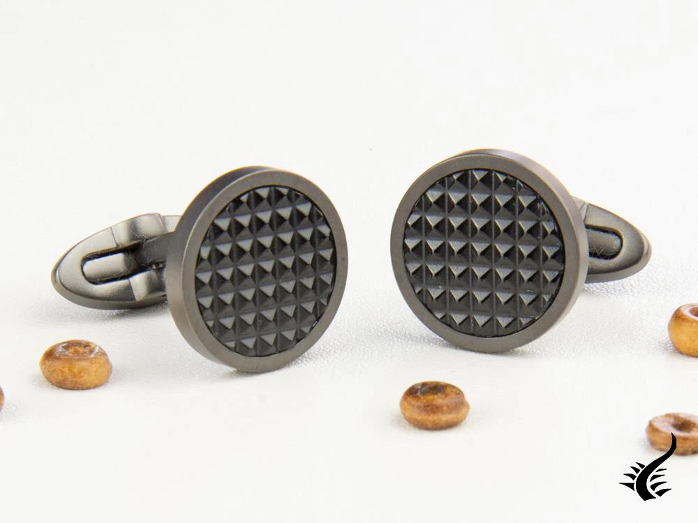 Montegrappa Clou Cufflinks, Stainless steel, IP Gun Metal & IP Black, IDCPCLLB