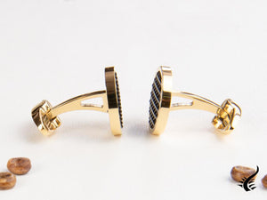 Montegrappa Clou Cufflinks, Stainless steel, IP Yellow Gold & IP Black, IDCPCLYB