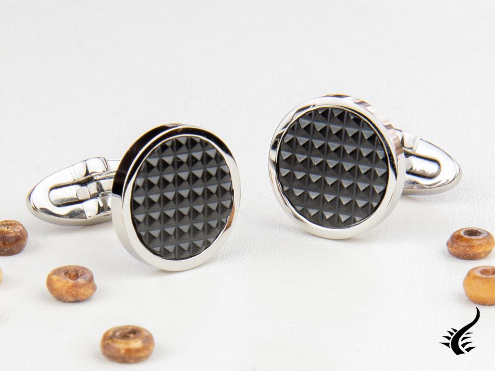 Montegrappa Clou Cufflinks, Stainless steel. IP Black, IDCPCLSB