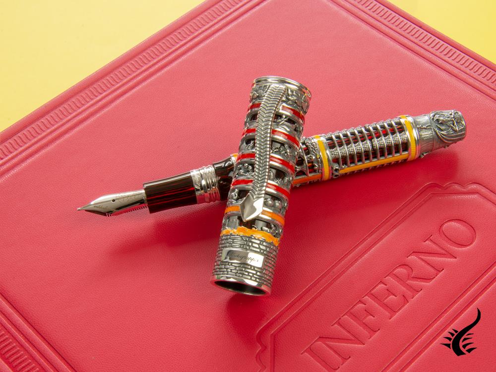 Montegrappa Dante Inferno Divina Commedia Silver Fountain Pen, ISIDN-SL