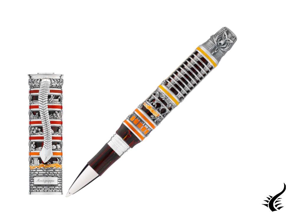 Montegrappa Dante Inferno Silver Divina Commedia Rollerball pen, ISIDNRSL