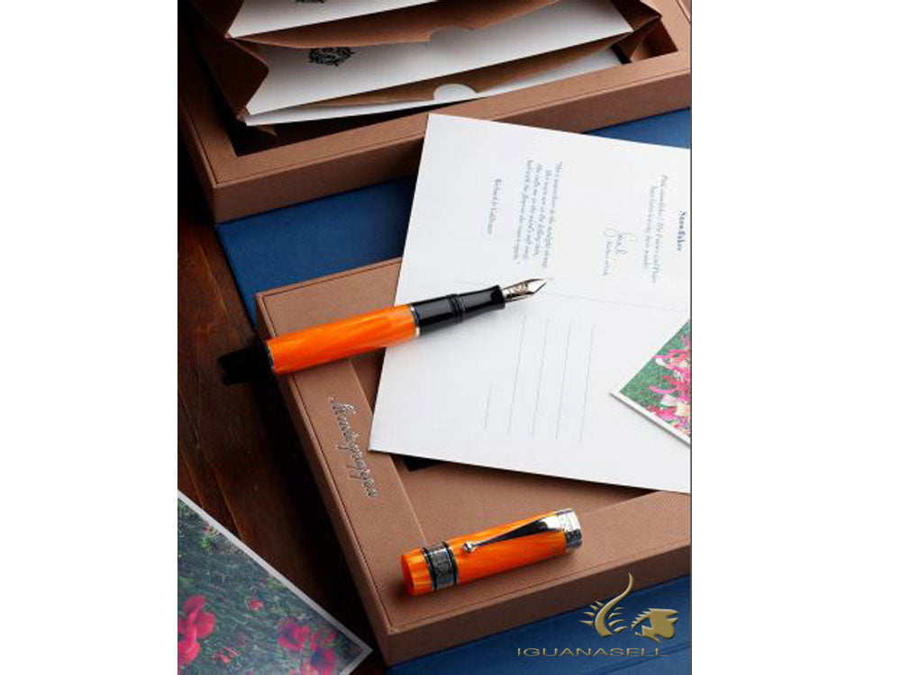 Montegrappa Duchess of York Fountain Pen, Orange, Limited Ed, ISDYN-CO