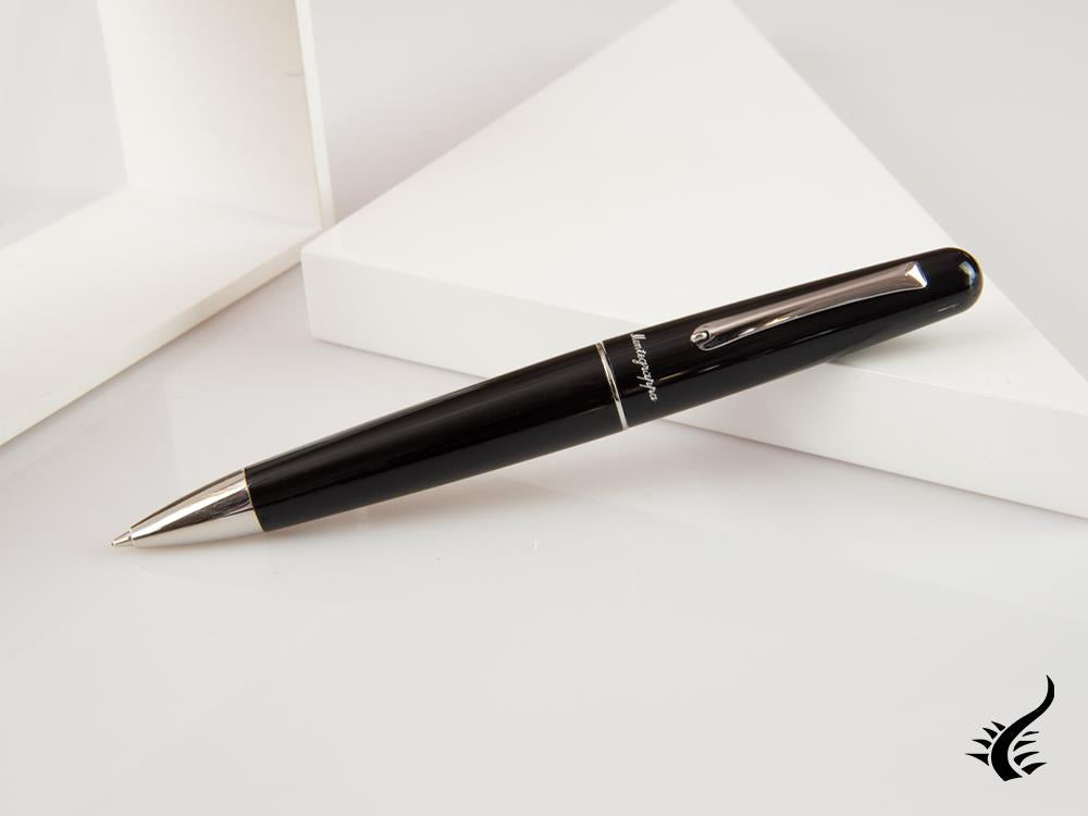 Stylo à bille Montegrappa Elmo 01, résine noire, acier inoxydable, ISEORBAC