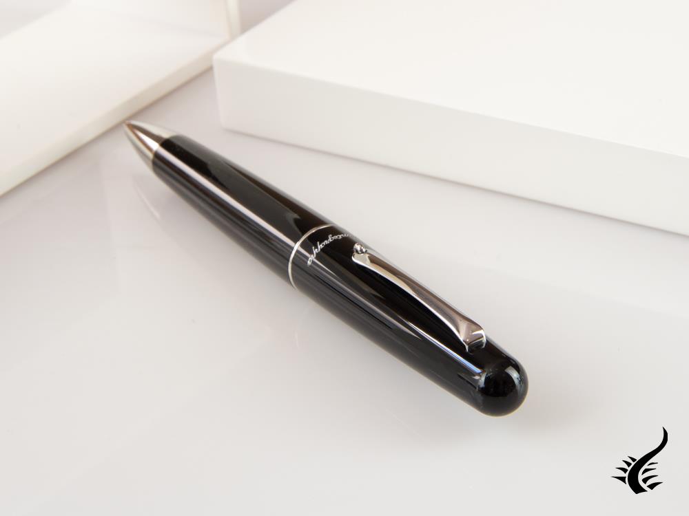 Montegrappa Elmo 01 Ballpoint pen, Black Resin, Stainless Steel, ISEORBAC