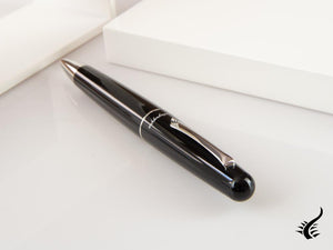 Stylo à bille Montegrappa Elmo 01, résine noire, acier inoxydable, ISEORBAC